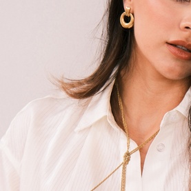 Vintage Round Stud Hoop Earrings