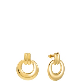 Vintage Round Stud Hoop Earrings