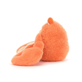 Jellycat orange fluffy plush soft toy shown from rear angle, with small ears and paws visible, medium size