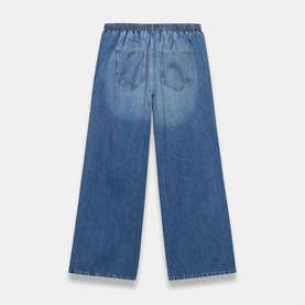Tie Waist High-Rise Wide Leg Jeans
