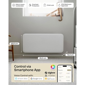 Invisible Smart WiFi Panel Heater 1500W Portable and Wall-Mounted