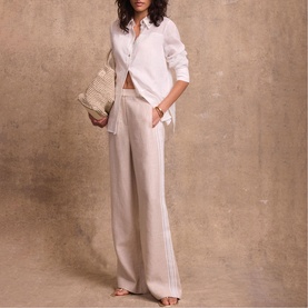 Stripe Mid-Rise Trousers