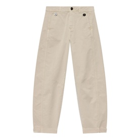 Washed Mid-Rise Barrel Leg Chinos