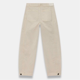 Washed Mid-Rise Barrel Leg Chinos