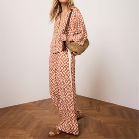 Geo High-Rise Wide Leg Trousers