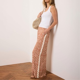 Geo High-Rise Wide Leg Trousers