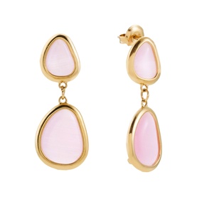 Pastel Pink Two-Stone Earrings