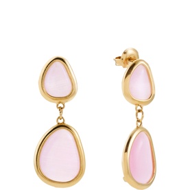 Pastel Pink Two-Stone Earrings