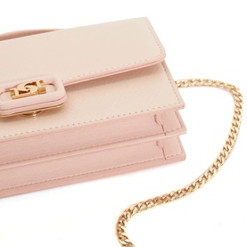 Billed Leather Top Handle Bag