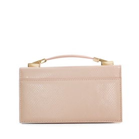 Billed Leather Top Handle Bag