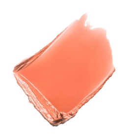 Peach-toned lipstick bullet swatch showing smooth, glossy texture on white background