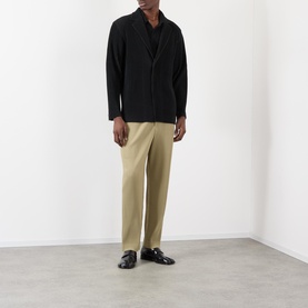 Pleated Single-Breasted Blazer
