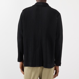 Pleated Single-Breasted Blazer