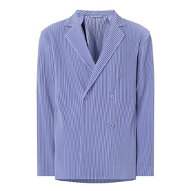 Pleated Double-Breasted Blazer