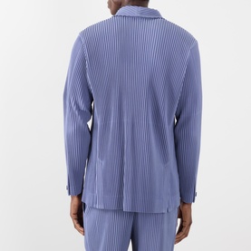 Pleated Double-Breasted Blazer