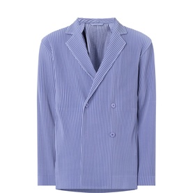 Pleated Double-Breasted Blazer