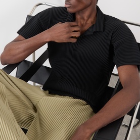 Pleated Polo Shirt