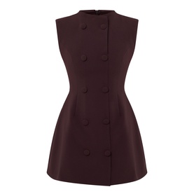 Double-Breasted Button Mini Dress