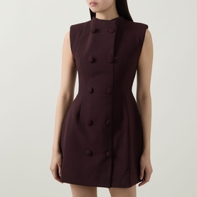 Double-Breasted Button Mini Dress