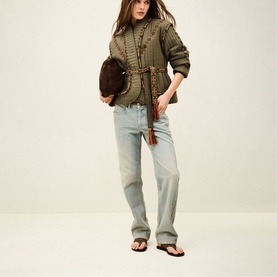 Cocoon Embroidered Belted Jacket