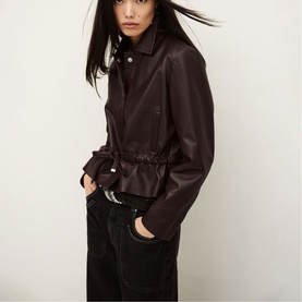 Manita Cropped Leather Jacket