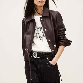 Manita Cropped Leather Jacket