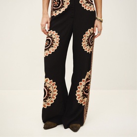 Valla Printed Flared-Leg Trousers