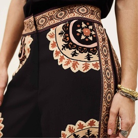 Valla Printed Flared-Leg Trousers