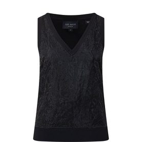 Naylen Lace-Front Knitted Vest
