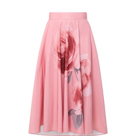 Darraa Placement Floral Flared Skirt
