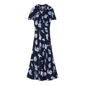 Fallen Peony Bias Flared Dress