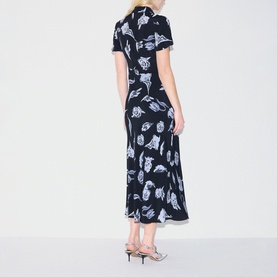 Fallen Peony Bias Flared Dress