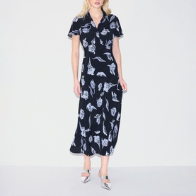 Fallen Peony Bias Flared Dress