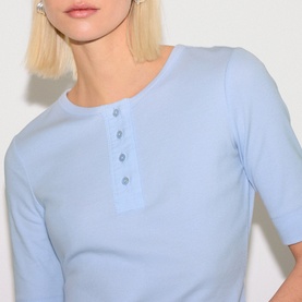 Ribbed Henley Top