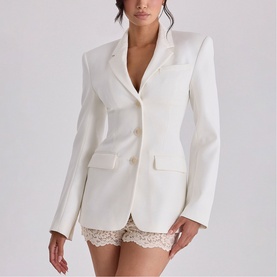 Luella Hourglass Single-Breasted Blazer