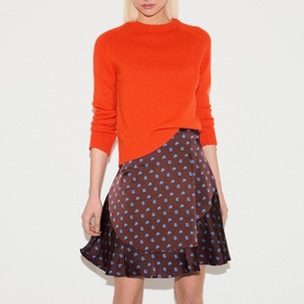 Geo Rose Mini Flared Skirt