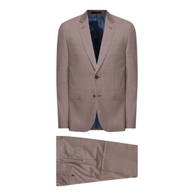 Paul Smith Soho Single-Breasted Two-Piece Suit in brown, notched lapels, flap pockets, with matching tailored trousers