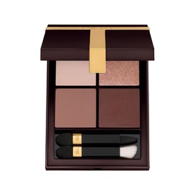 TOM FORD Runway Eye Colour Quad Poudre eyeshadow palette with four mauve, bronze and brown shades, gold packaging and two applicators