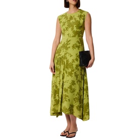 Floral Asymmetric Flared Dress