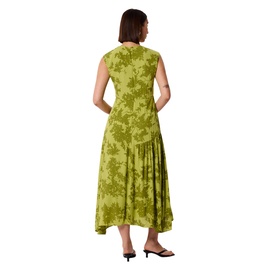 Floral Asymmetric Flared Dress