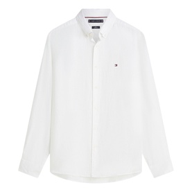 Embroidered Flag Logo Linen Shirt
