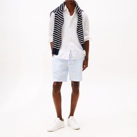 Embroidered Flag Logo Linen Shirt