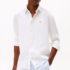 Embroidered Flag Logo Linen Shirt