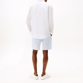Embroidered Flag Logo Linen Shirt