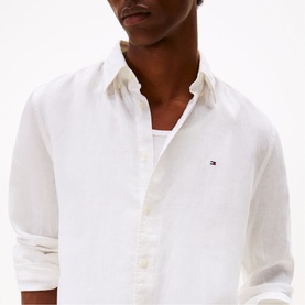 Embroidered Flag Logo Linen Shirt