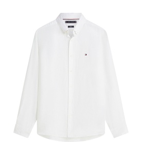 Embroidered Flag Logo Linen Shirt