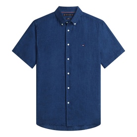 Embroidered Flag Logo Linen Shirt