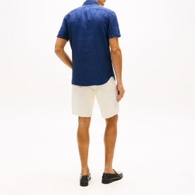 Embroidered Flag Logo Linen Shirt