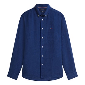 Embroidered Flag Logo Linen Shirt