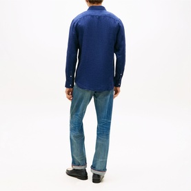Embroidered Flag Logo Linen Shirt